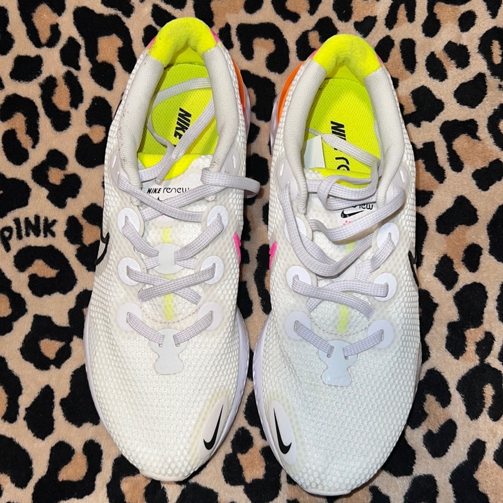 Women’s Nike renew running shoes. Love the colors of the shoe.
